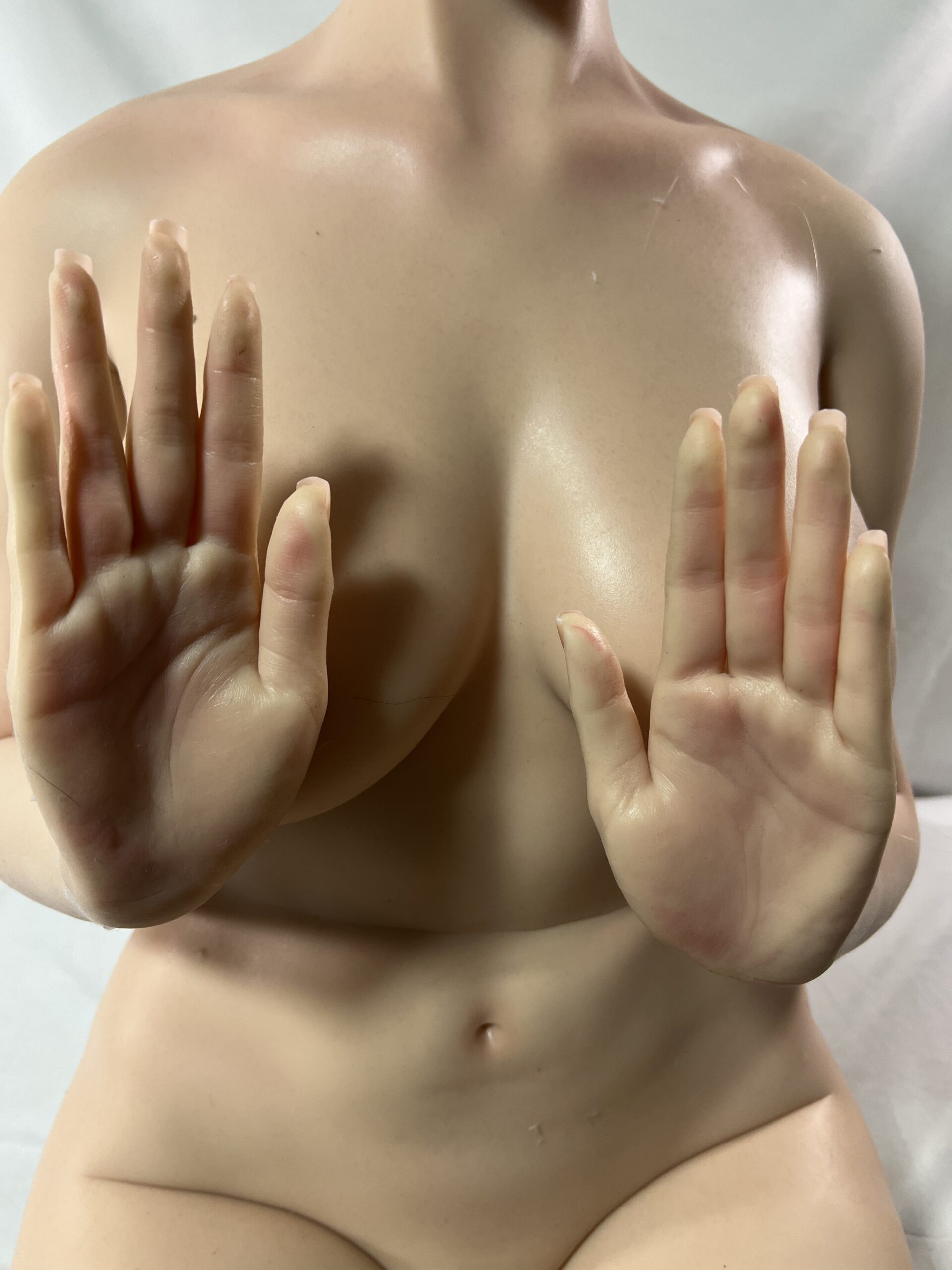 【中古美品】Starpery Saner硬質シリコンヘッド+DollSeniorFカップシリコンボディ ホール一体型 指骨格 ハードハンドフット ゼリー胸 約160cm DF5398 - 画像 (6)