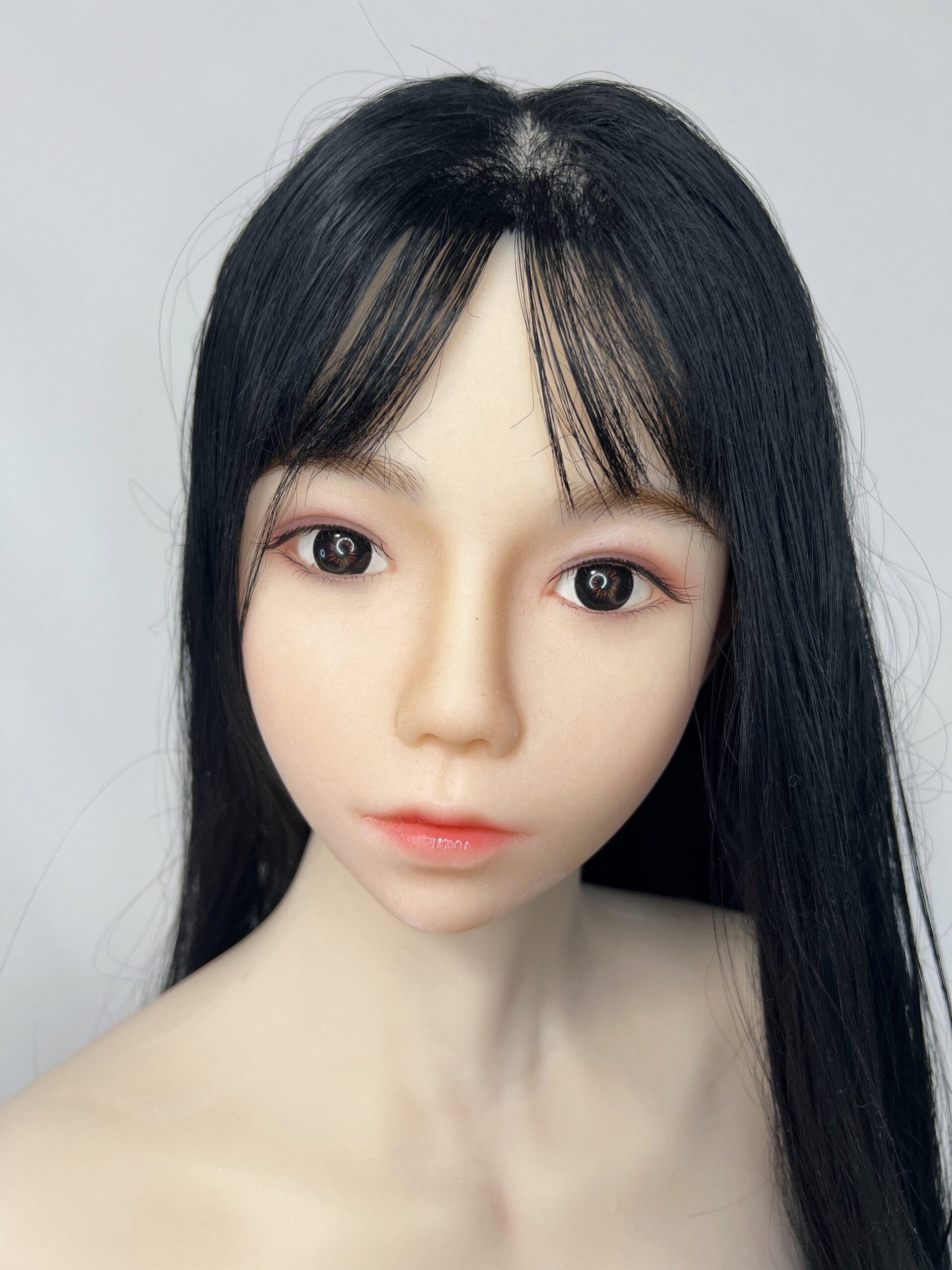 【中古】フルシリコンドール 植毛硬質ヘッド ホール一体型 指骨格 ゼリー胸 自立加工有 約140cm DF5491 - 画像 (2)