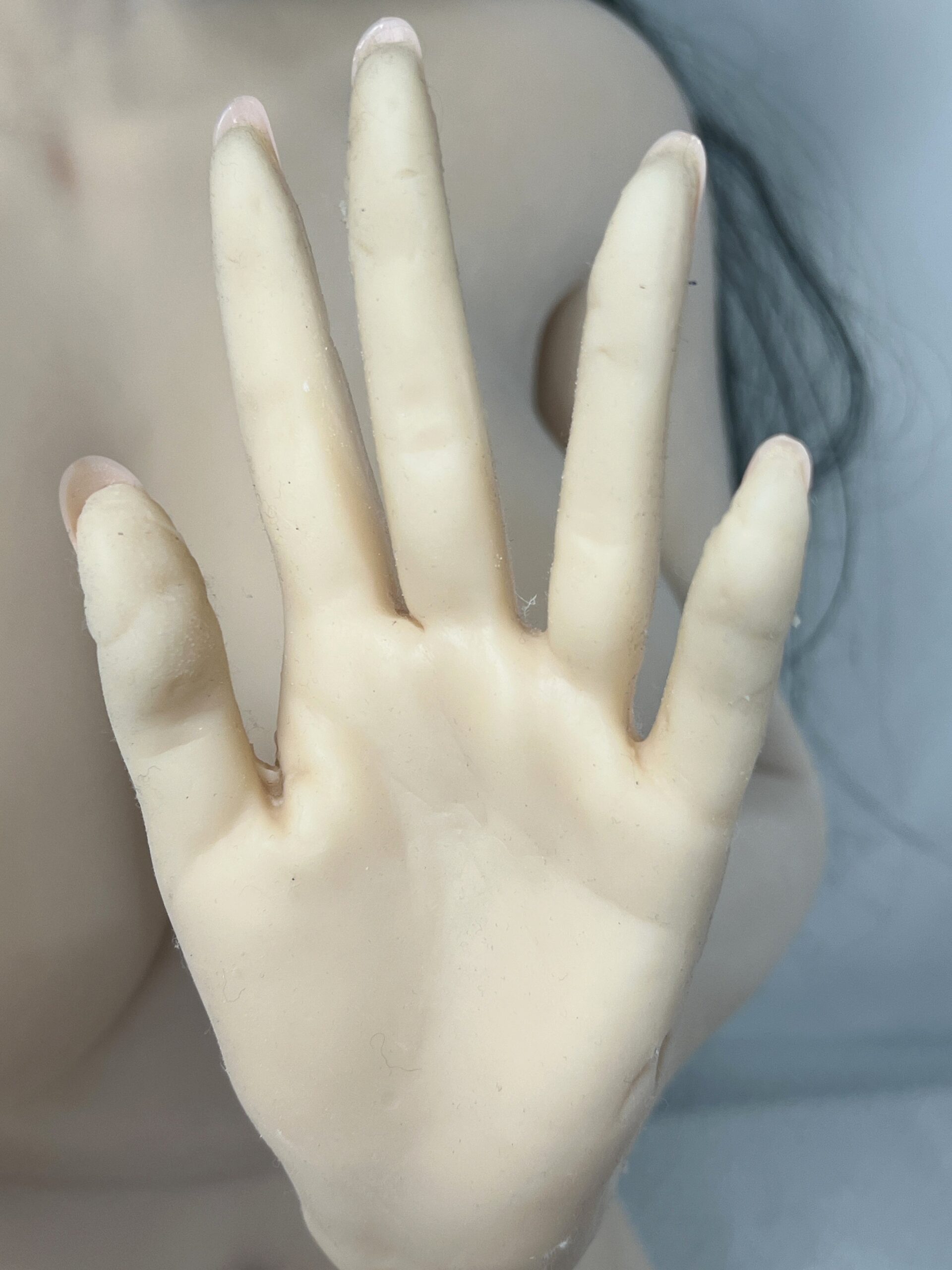 【中古】フルシリコンドール 植毛硬質ヘッド ホール一体型 指骨格 ゼリー胸 自立加工有 約140cm DF5491 - 画像 (11)