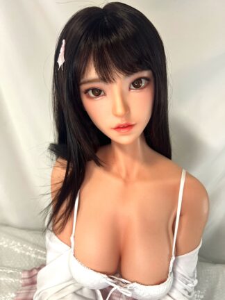 【中古超美品】HSDOLL 植毛硬質シリコンヘッド　M4 M2 ヘッド二個付き　シリコンボディ　　自立加工有　指関節　ホール一体型　ゼリー胸　約142cm　DF5743