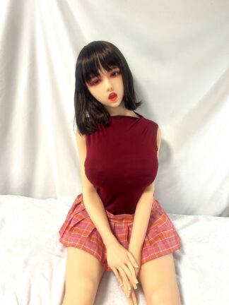 【中古】メーカー不明　TPEドール　自立加工有　指関節　ホール一体型　ゼリー胸　約158cm　DF5756